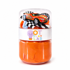 Race car sensory playdough jar, fine motor toy for toddlers
